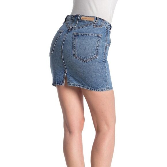 GRLFRND STUDDED DENIM HIGH WAIST MINI SKIRT NWT - Picture 2 of 9